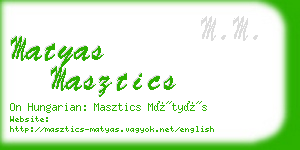 matyas masztics business card